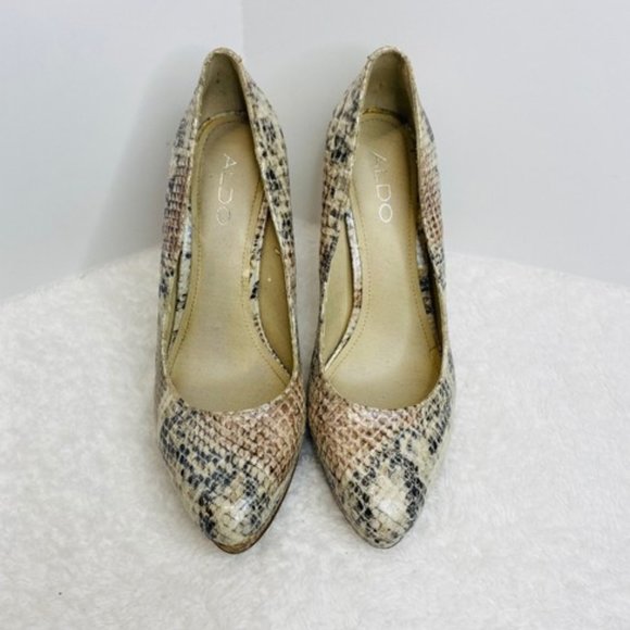 Multicolored Snakeskin Print Heels Platforms main image 5